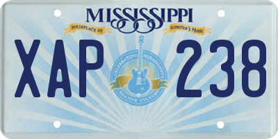 MS license plate XAP238