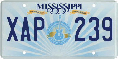 MS license plate XAP239