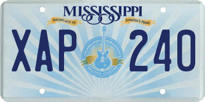 MS license plate XAP240