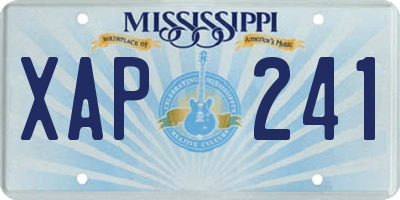 MS license plate XAP241