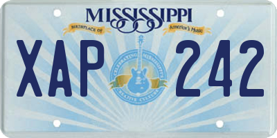 MS license plate XAP242