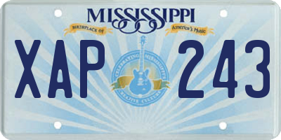 MS license plate XAP243