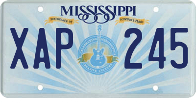 MS license plate XAP245
