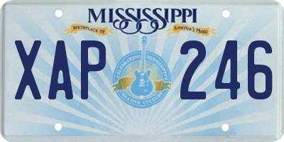 MS license plate XAP246