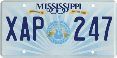 MS license plate XAP247