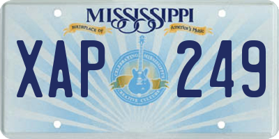 MS license plate XAP249