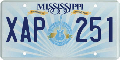 MS license plate XAP251