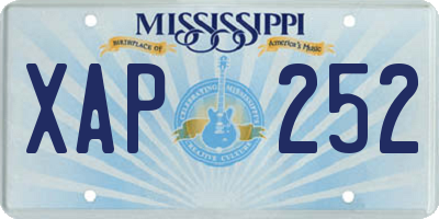 MS license plate XAP252
