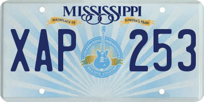 MS license plate XAP253