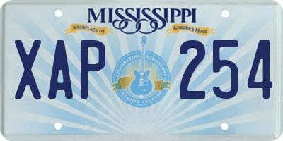 MS license plate XAP254