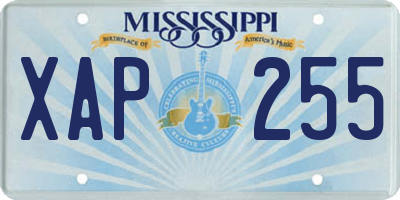 MS license plate XAP255