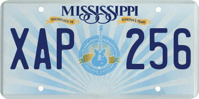 MS license plate XAP256