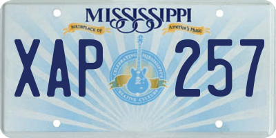 MS license plate XAP257