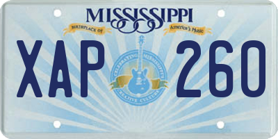 MS license plate XAP260