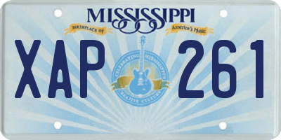 MS license plate XAP261