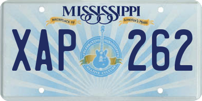 MS license plate XAP262