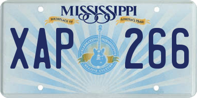 MS license plate XAP266