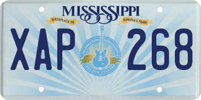 MS license plate XAP268