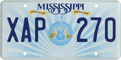 MS license plate XAP270