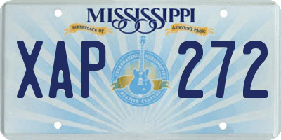 MS license plate XAP272