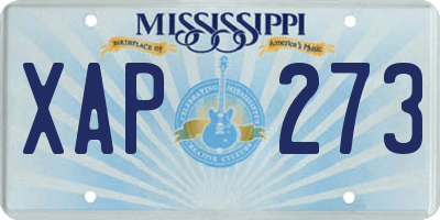 MS license plate XAP273