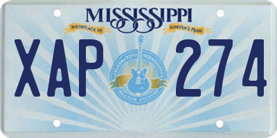MS license plate XAP274