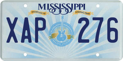 MS license plate XAP276