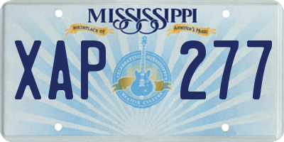 MS license plate XAP277
