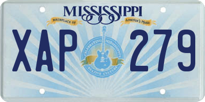 MS license plate XAP279