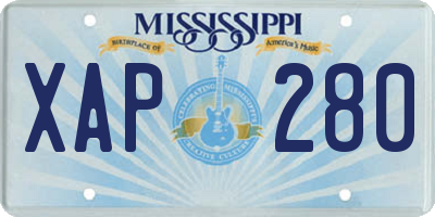 MS license plate XAP280