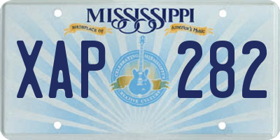 MS license plate XAP282