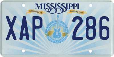 MS license plate XAP286