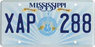 MS license plate XAP288