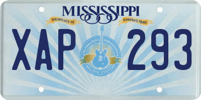 MS license plate XAP293