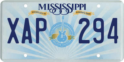 MS license plate XAP294