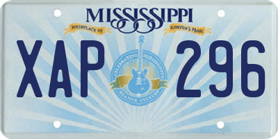 MS license plate XAP296