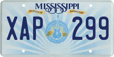 MS license plate XAP299
