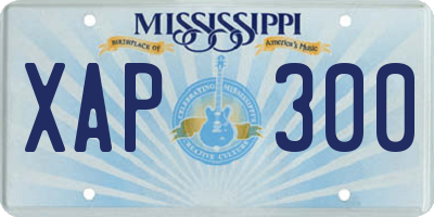 MS license plate XAP300