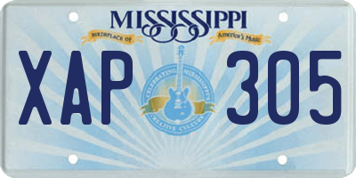MS license plate XAP305