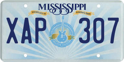 MS license plate XAP307