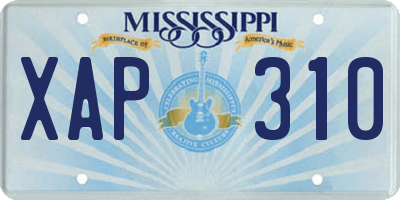 MS license plate XAP310