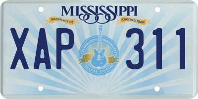 MS license plate XAP311