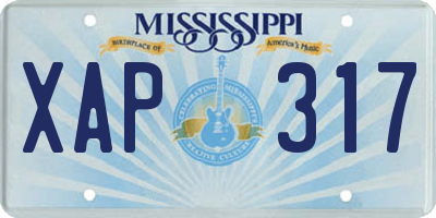 MS license plate XAP317