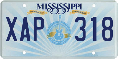 MS license plate XAP318