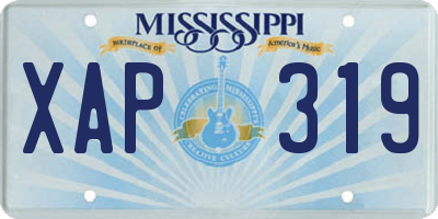 MS license plate XAP319