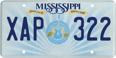 MS license plate XAP322