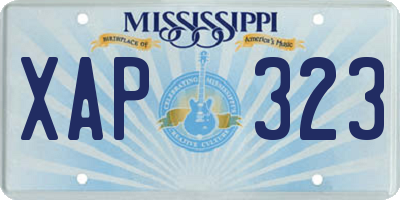 MS license plate XAP323