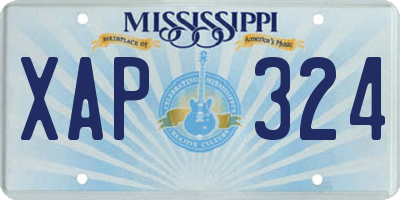 MS license plate XAP324