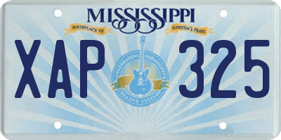 MS license plate XAP325