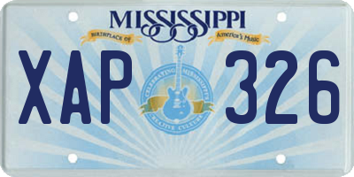 MS license plate XAP326